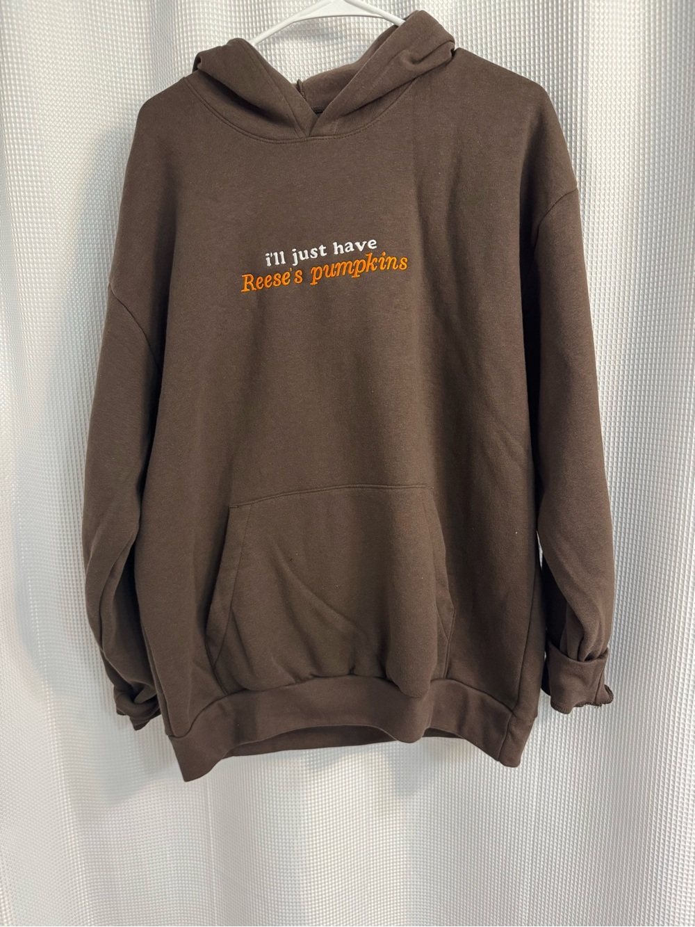 Brown 'I'll Just Have Reese's Pumpkins' Hooded Sweatshirt-Brand New never worn